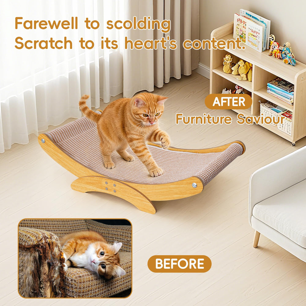 AROPEME Cat Scratcher Bed includes a lookout perch for elevated observation