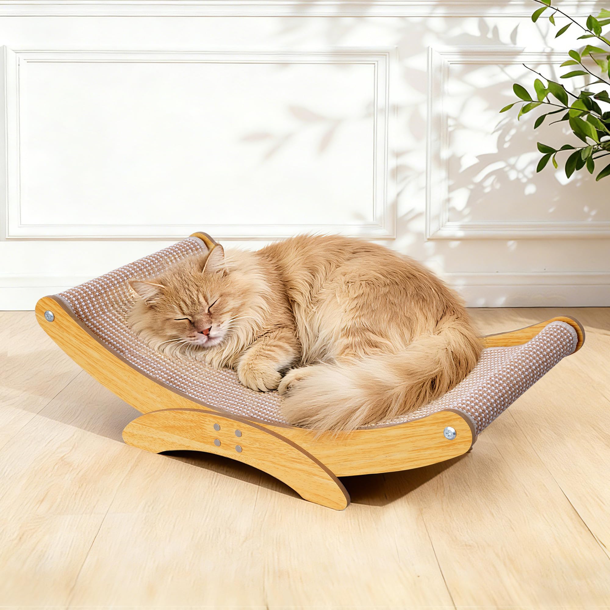 AROPEME Cat Scratcher Bed with sisal surface offers durable scratching and soothing texture