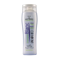 Artero Blanc 9oz bottle showing color-enhancing whitening for white and black coats