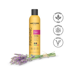 Artero Flash Shine anti-frizz spray smooths coats and reduces static for easier brushing.