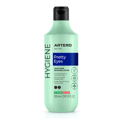 ARTERO Pretty Eyes eye cleaner bottle demonstrating gentle tear stain care for dogs and cats.