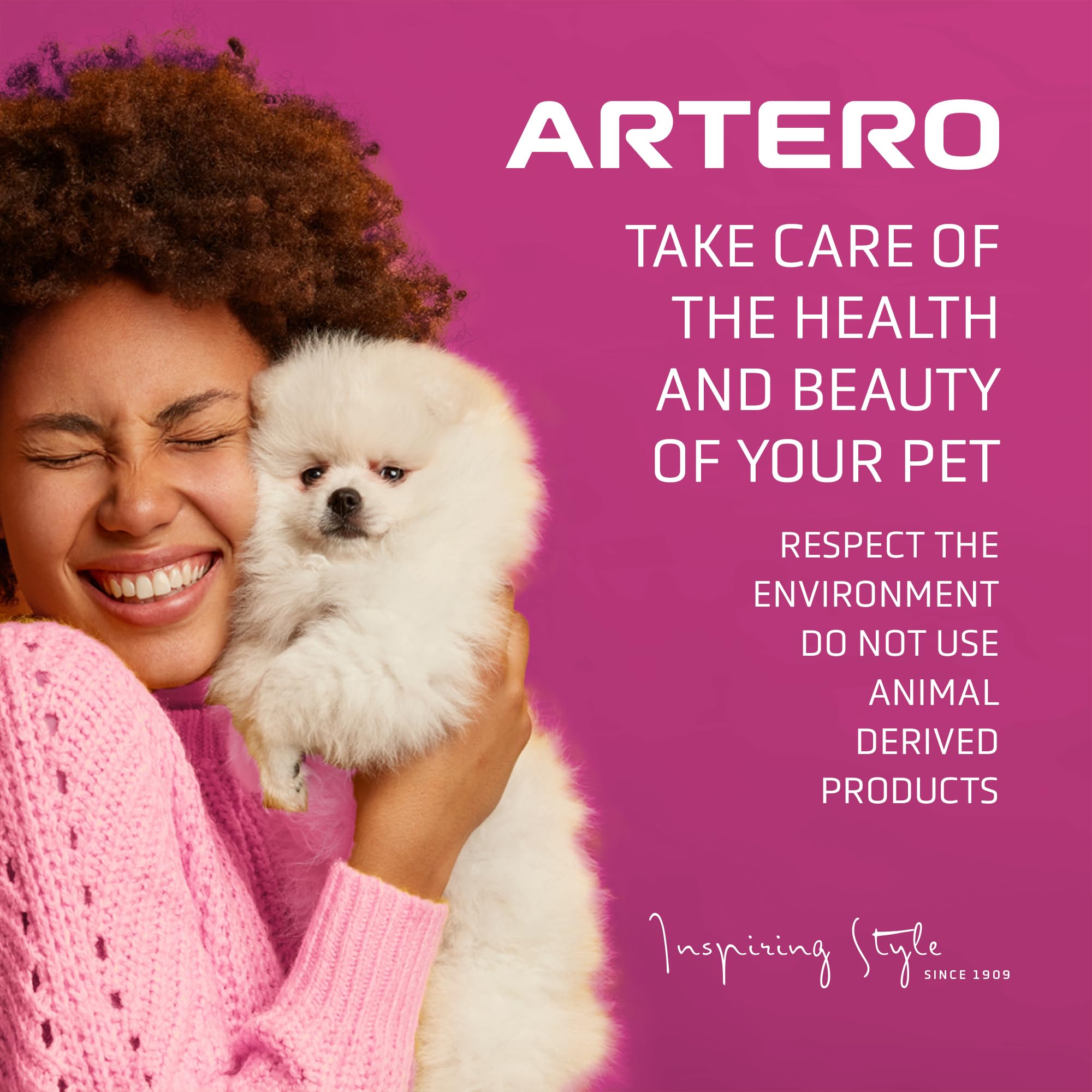 Professional groomer applies Artero Protein Vital for repair and shine.