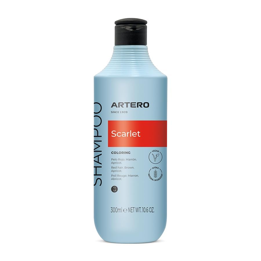 Artero Scarlet bottle pour demonstrates easy dispensing for gentle cleansing.