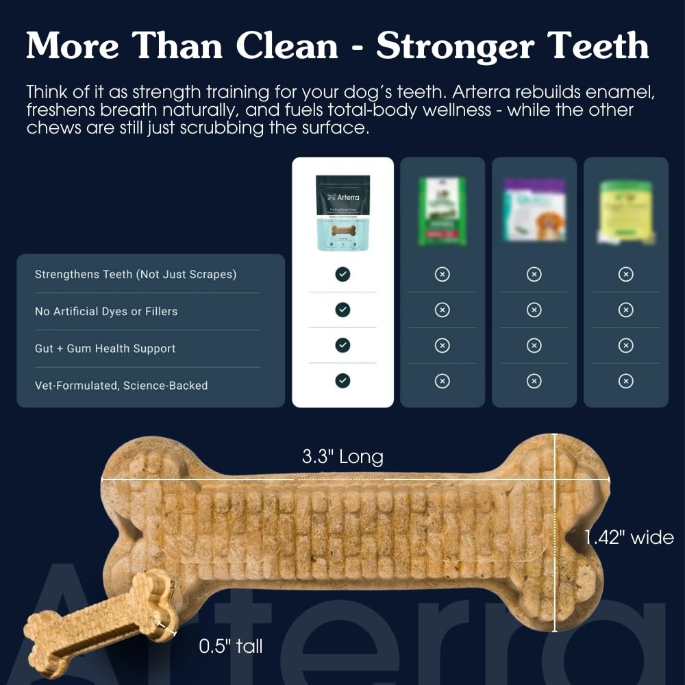 Family scene with Arterra packaging suggests daily dental care and breath improvement potential.