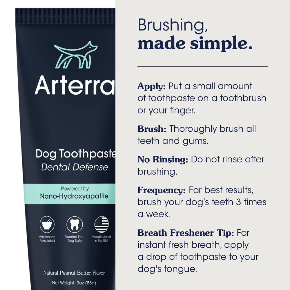 Arterra toothpaste promotes fresh breath after brushing sessions.