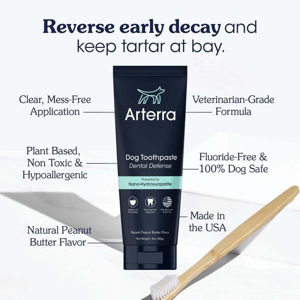 Arterra toothpaste foaming action shows gentle cleaning during brushing.