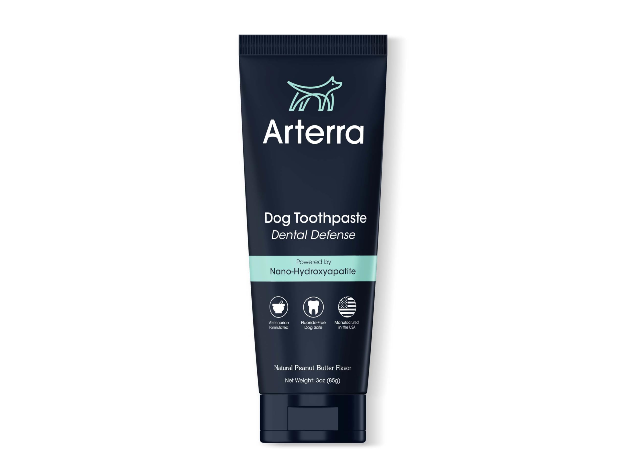 Arterra Remineralizing Dog Toothpaste tube with nano-hydroxyapatite for enamel support.
