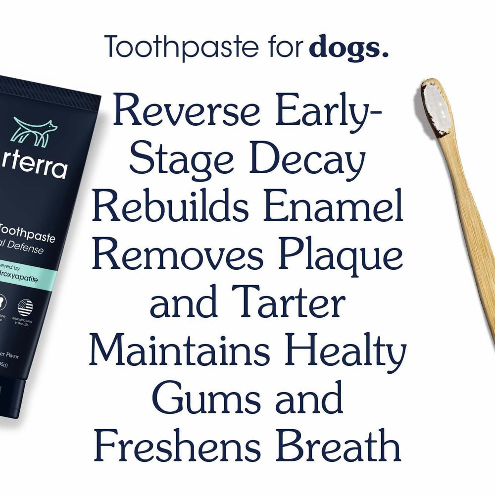 Arterra peanut butter flavor close-up supports brushing enjoyment.