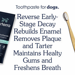 Arterra peanut butter flavor close-up supports brushing enjoyment.