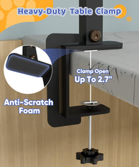 Artibear grooming arm clamps to table with anti-scratch pad.