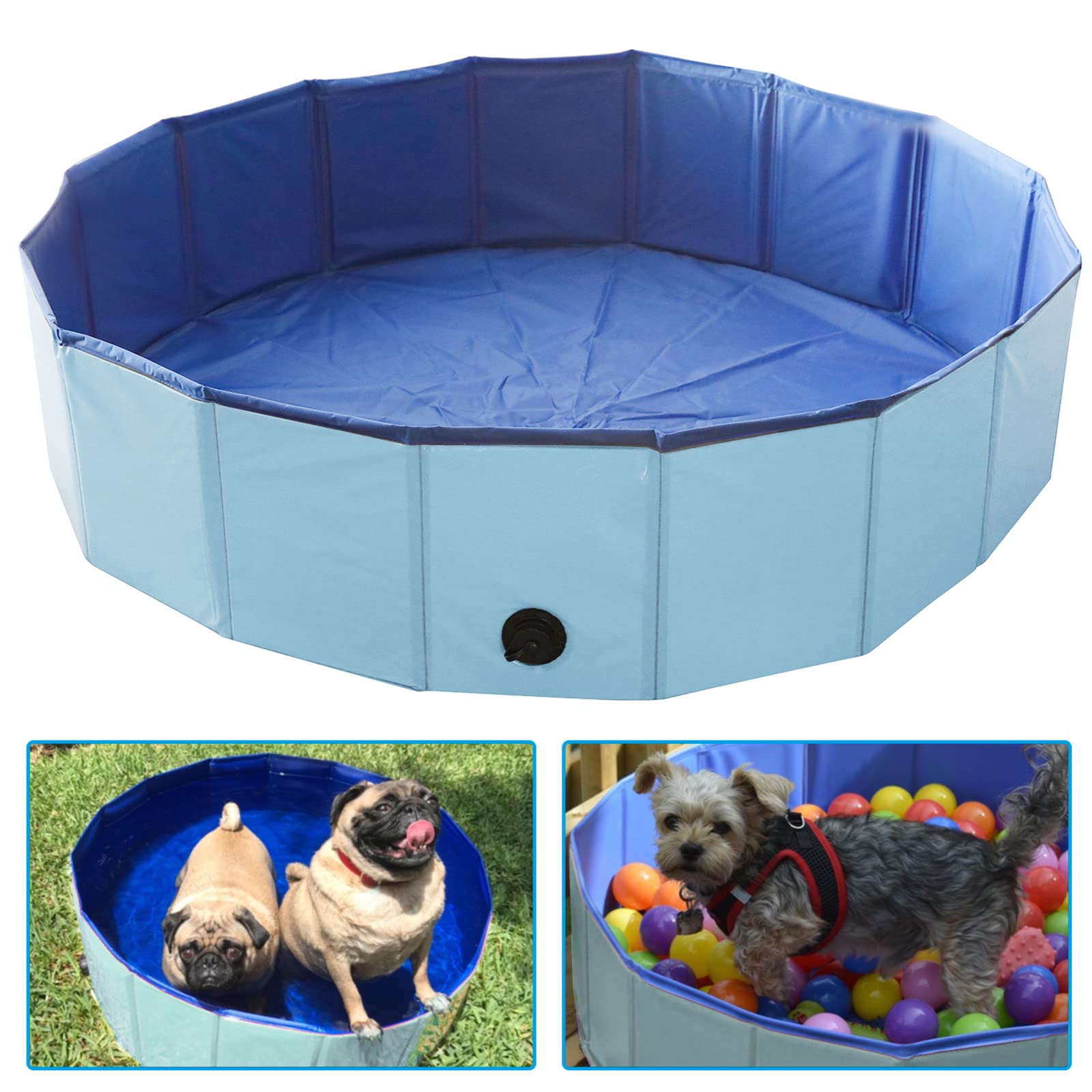 Artilife whelping box pool in blue color enhances visibility.
