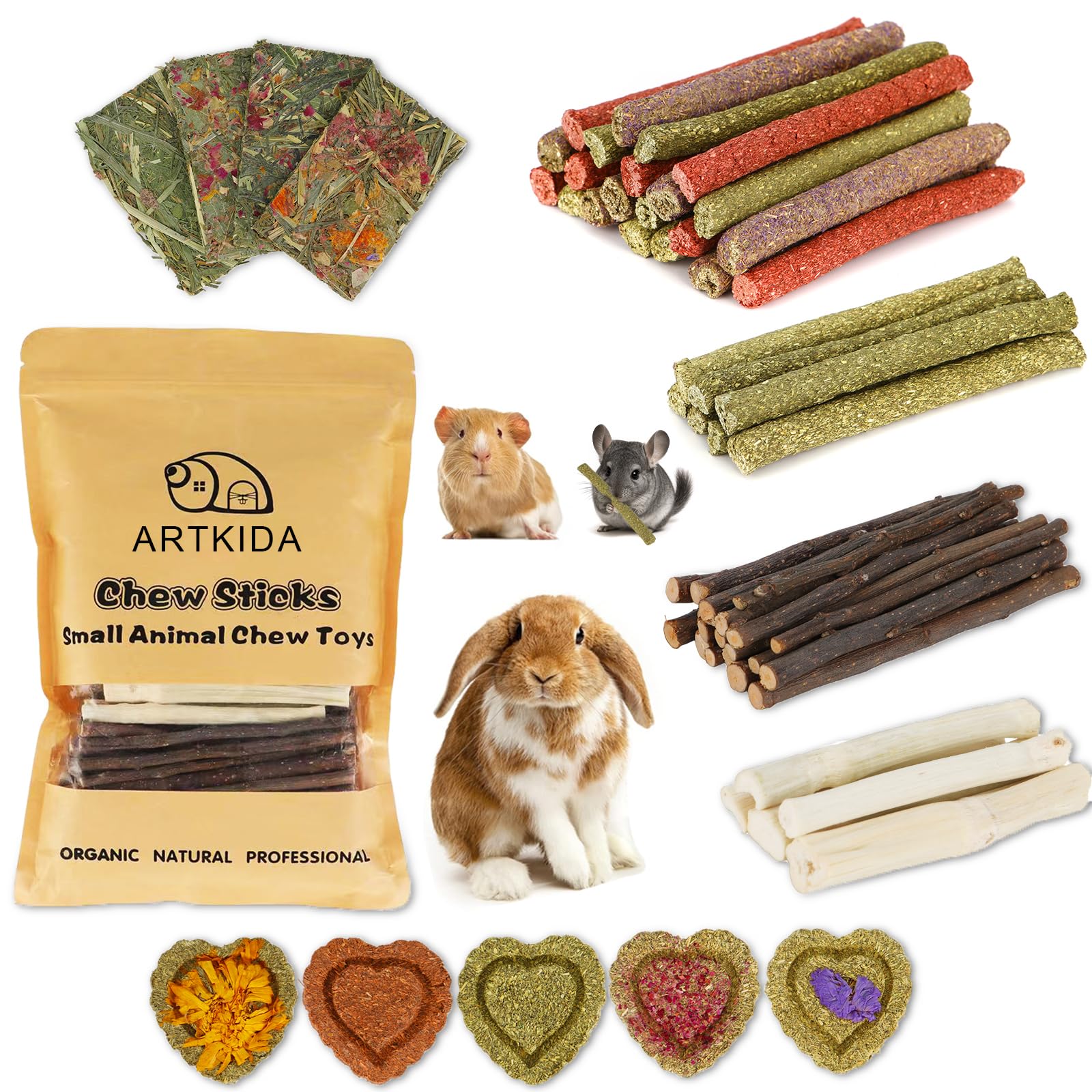 ARTKIDA rabbit chew toys collection promotes safe play and dental wear.