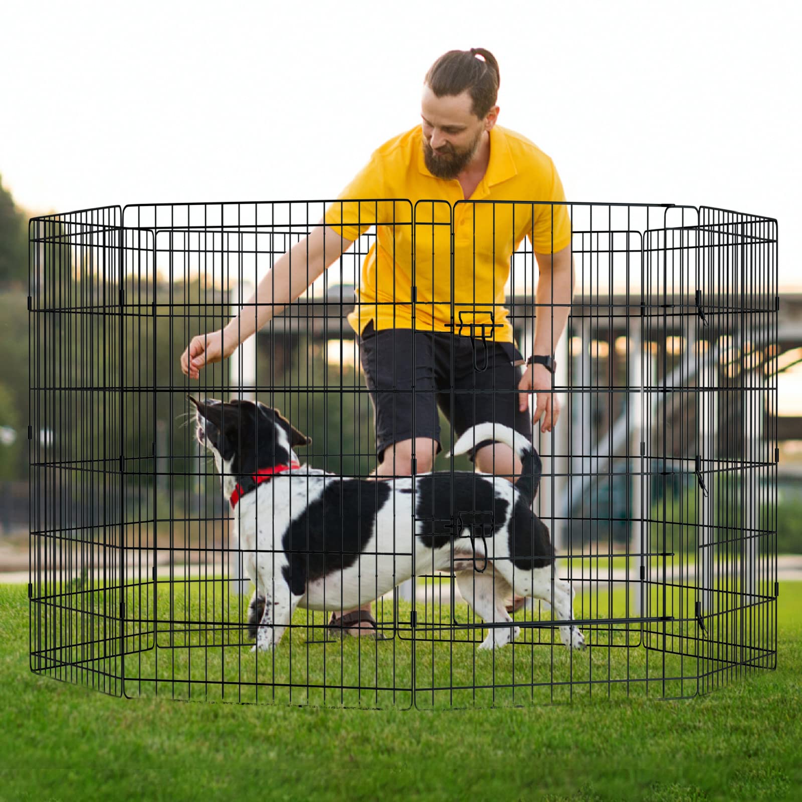 Artmalle foldable dog pen quick setup for travel.