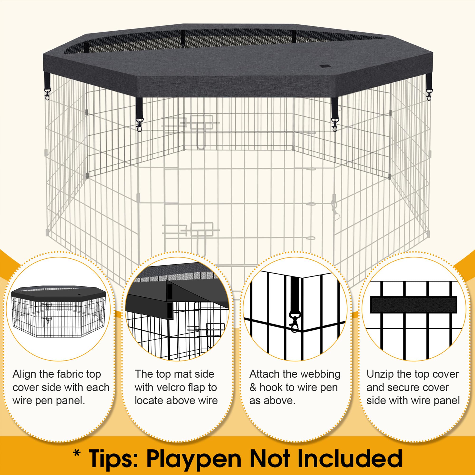 Artmalle mesh top cover adds ventilation while keeping pets inside.