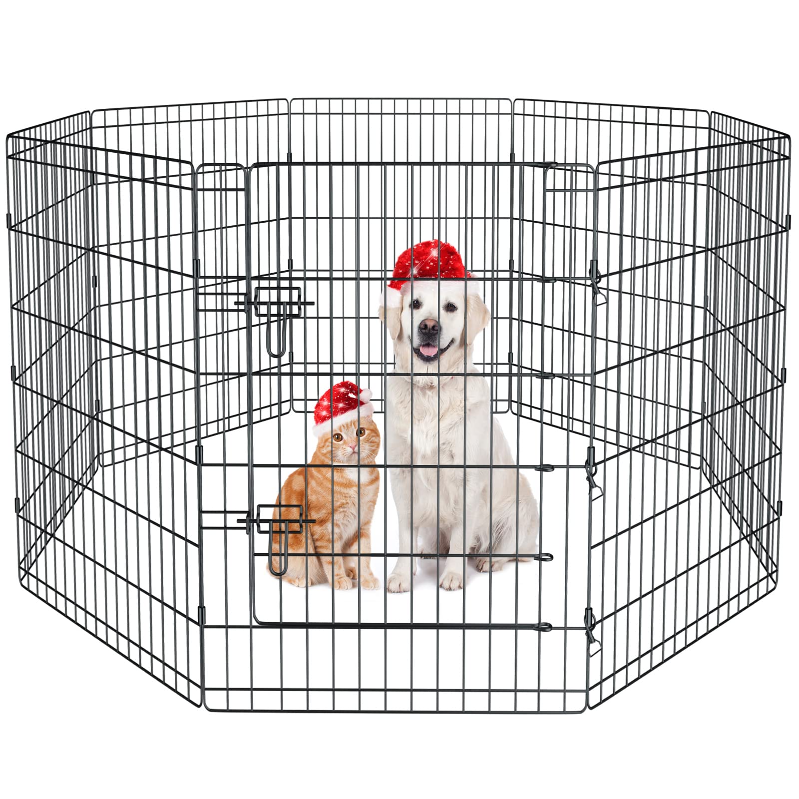 Artmalle pet playpen 8 panels 36-inch provides safe, expandable play space.