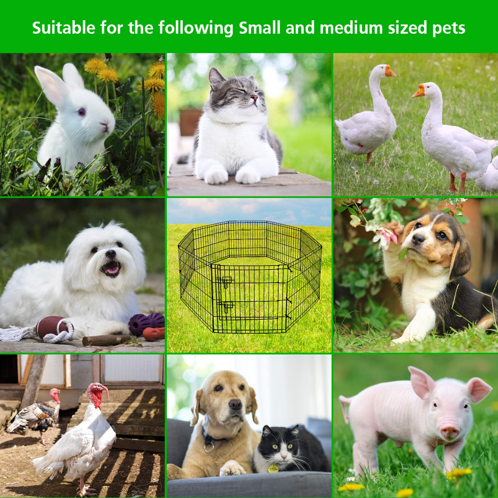 Artmalle Puppy Playpen spacious-play-area provides roomy space for play and exercise.