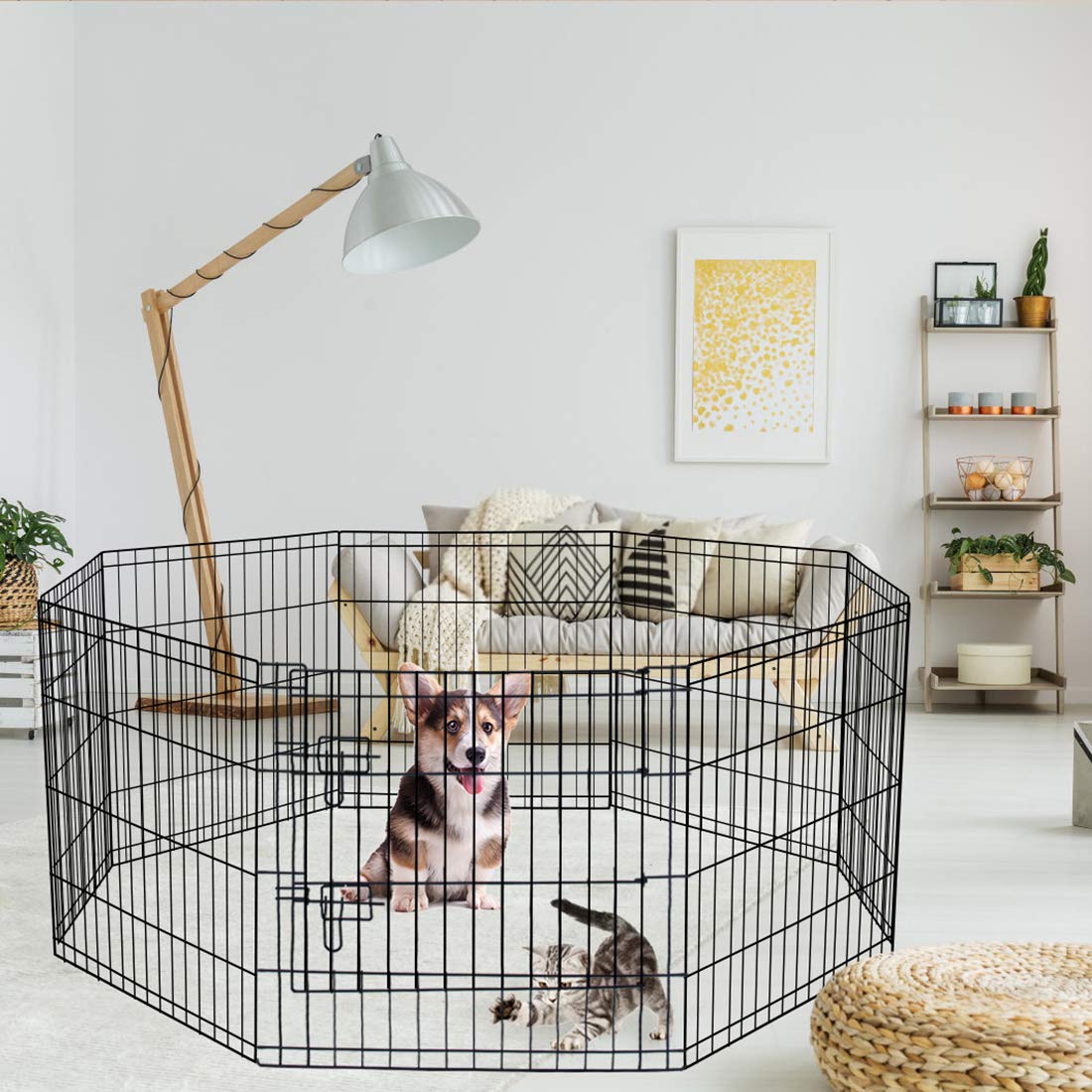 Artmeer playpen arranged indoors for a contained space.