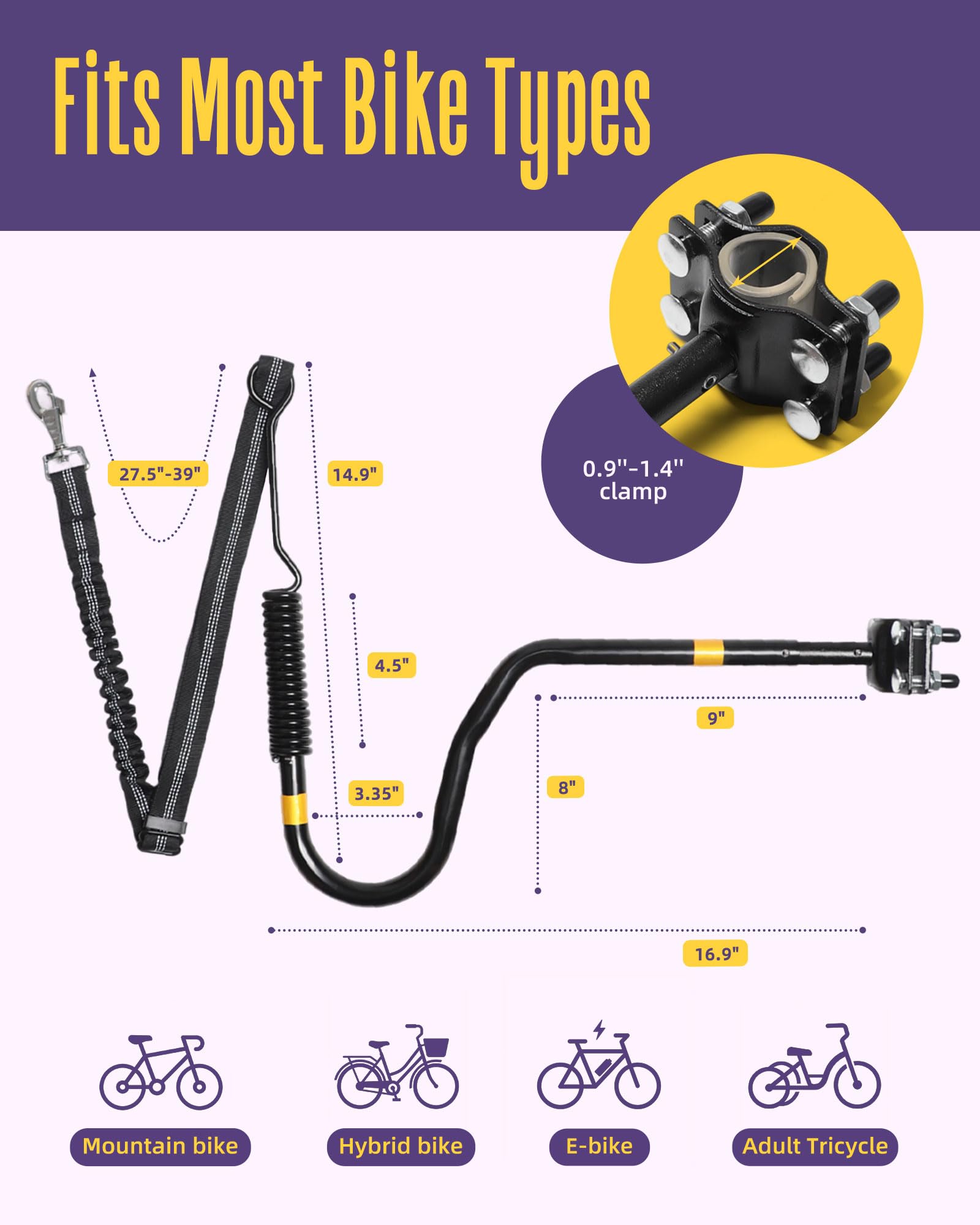 Artpet dog bike attachment supports medium and large dogs during active outdoor exercise.