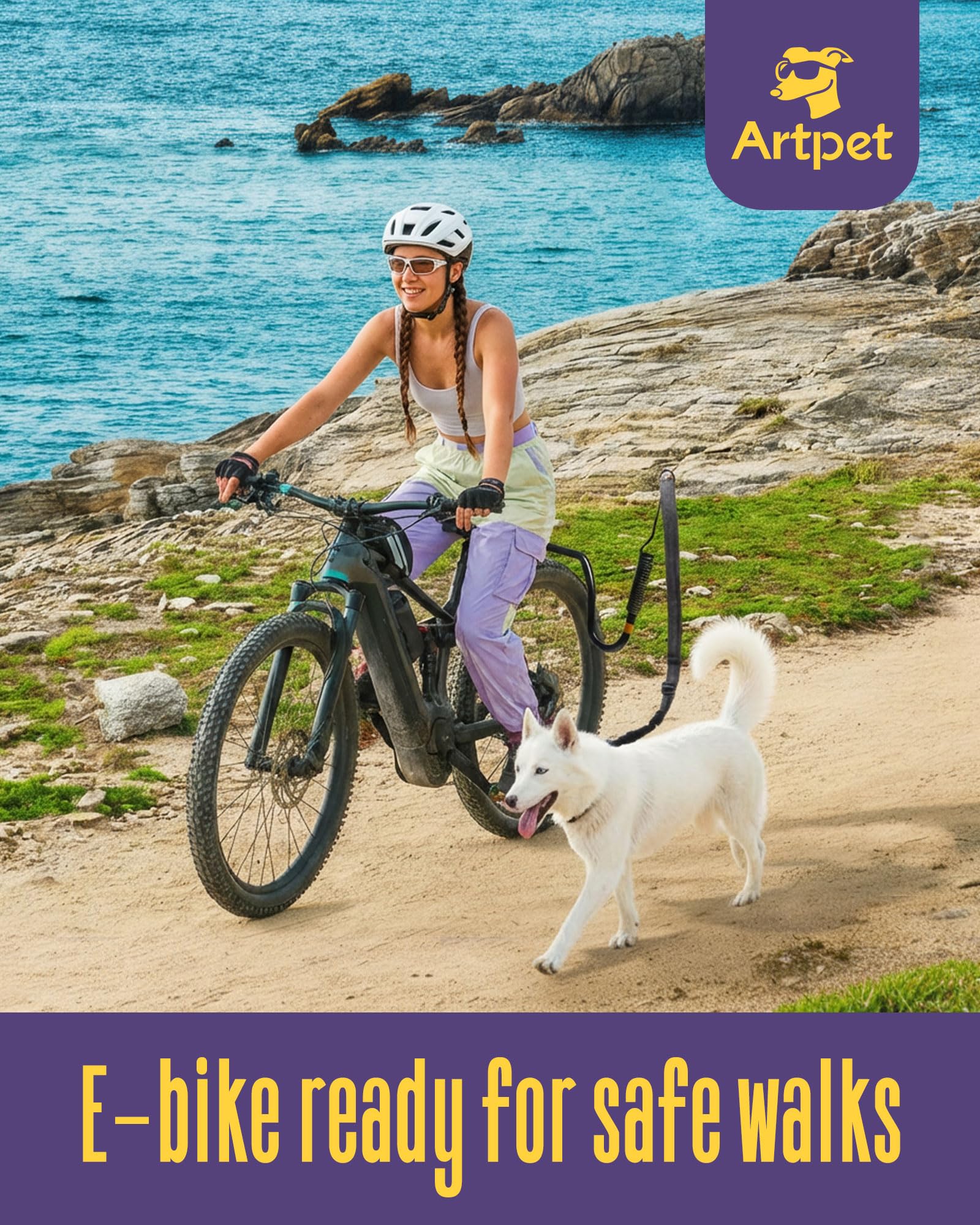 Artpet dog bike attachment helps dogs safely explore outdoors beside you.