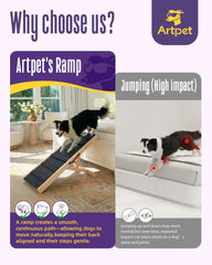 Artpet ramp uses natural pine wood for a sturdy, pet-safe look.