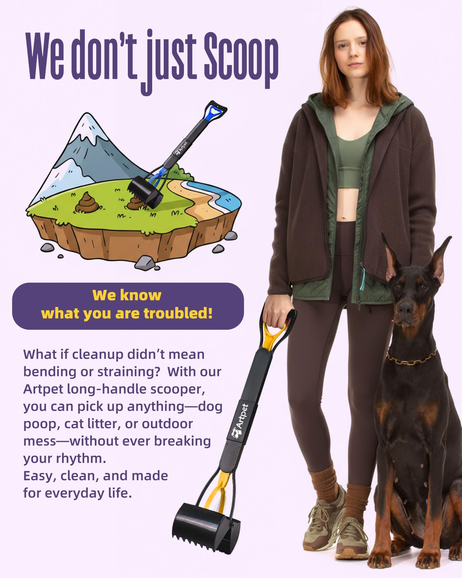Artpet one hand pickup simplifies yard cleanup
