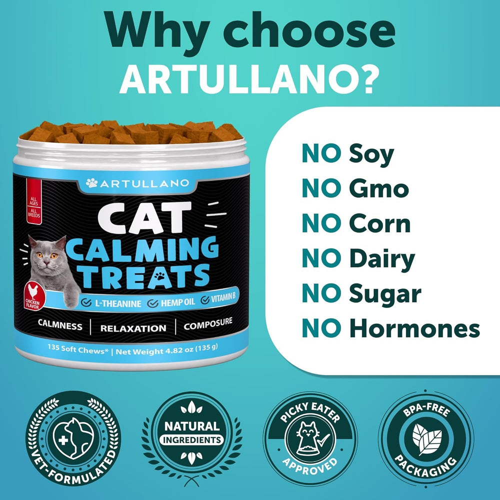 Artullano cat relaxing on bed image conveying daily calm.