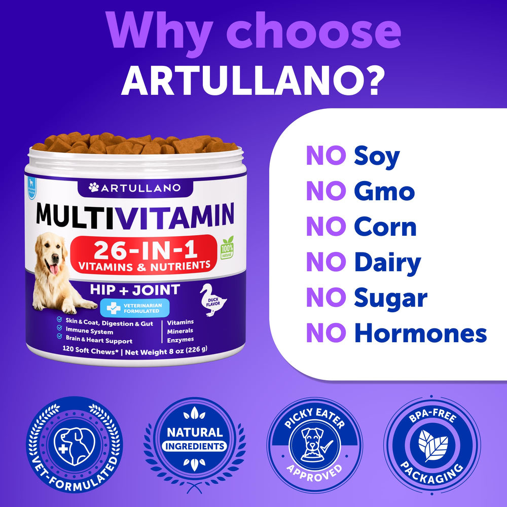 Artullano dog skin and coat health chews for shine.