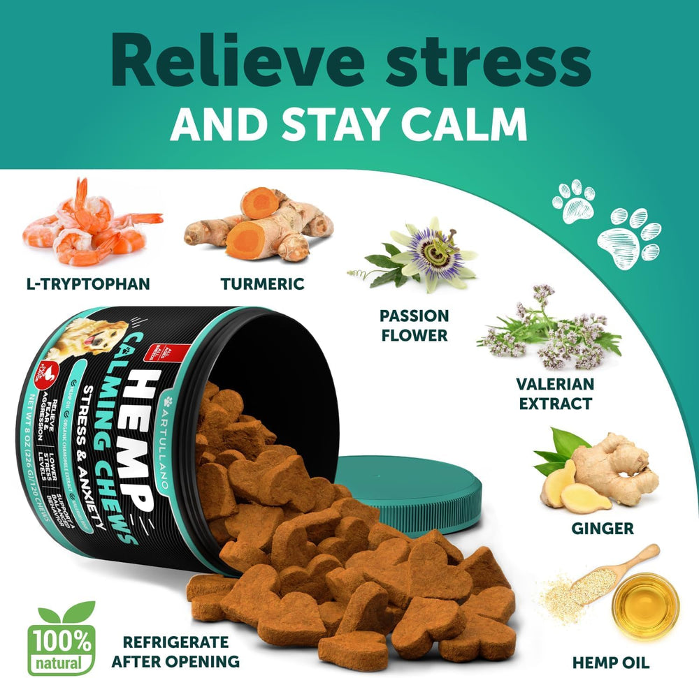 Artullano calming chews packaging front emphasizes trust and quality