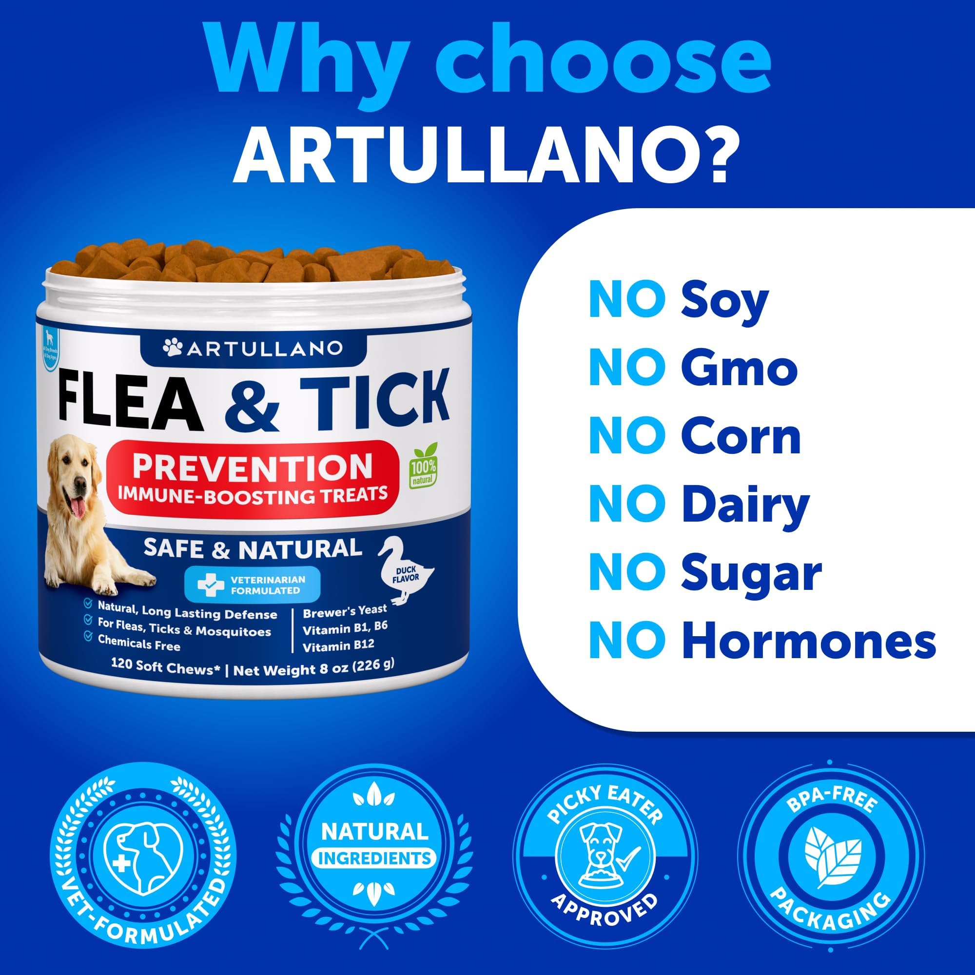 Artullano made-in-USA packaging on dog chews