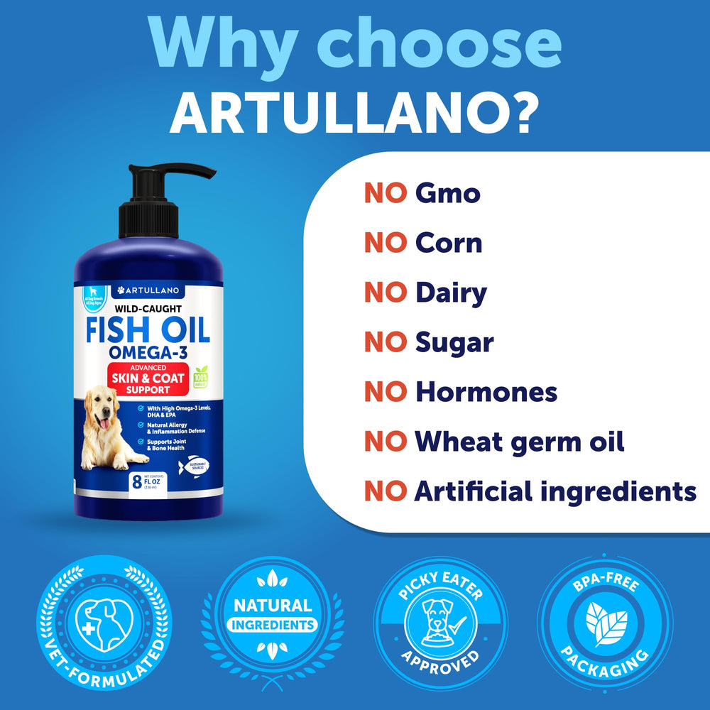 Artullano Omega-3 dog mobility support suggests easier movement and comfort.