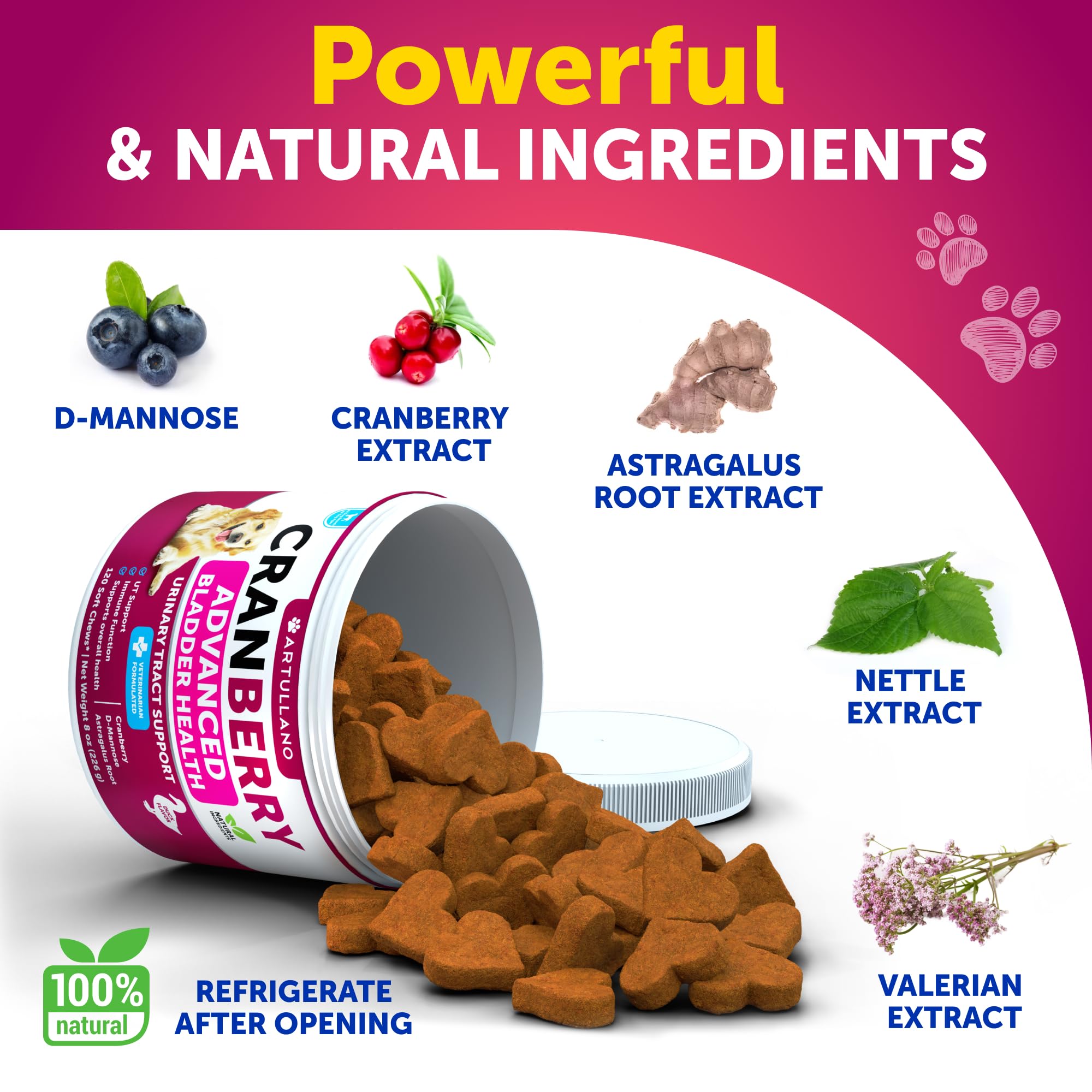 Artullano vet-formulated dog chews free from gluten and fillers