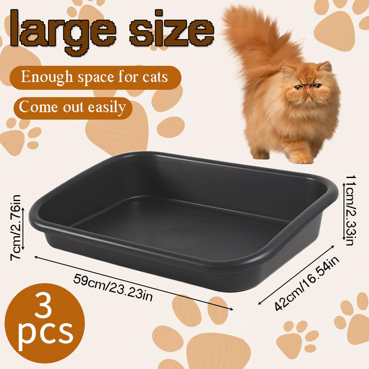 Artuxer extra-large litter box with spacious interior for multiple pets or larger cats.