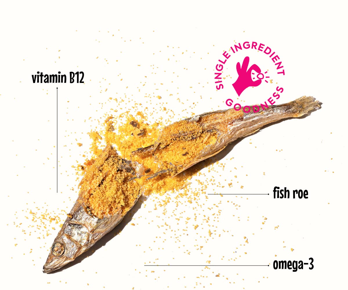 Single-protein capelin treats ideal for grain-free, low-calorie rewards.