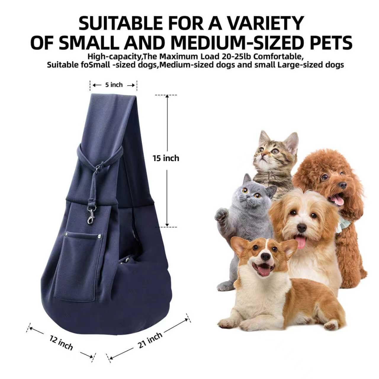 ARZQUT sling ideal for mall or park trips with your pet