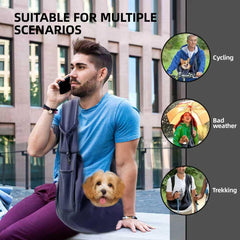 ARZQUT dog carrier sling showing built-in storage pocket for essentials