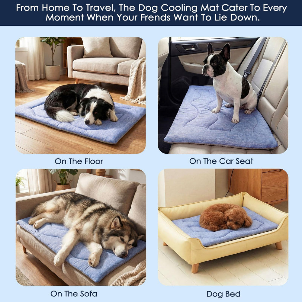 ASENKU dog cooling mat blue wave portable oasis for home and trips