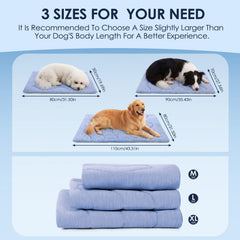 ASENKU dog cooling mat blue wave soft cloud fabric for paw comfort