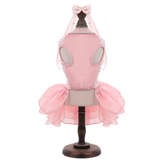 ASENKU pink dog dress back bows detail enhances charm