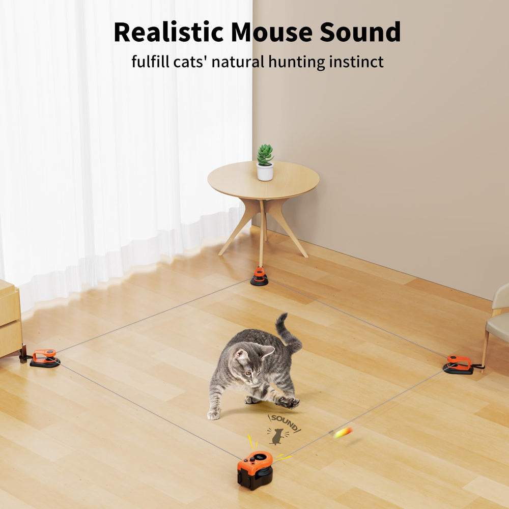 AsFrost cat toy pursuit-action with mice sounds triggers instinctive play and joy.