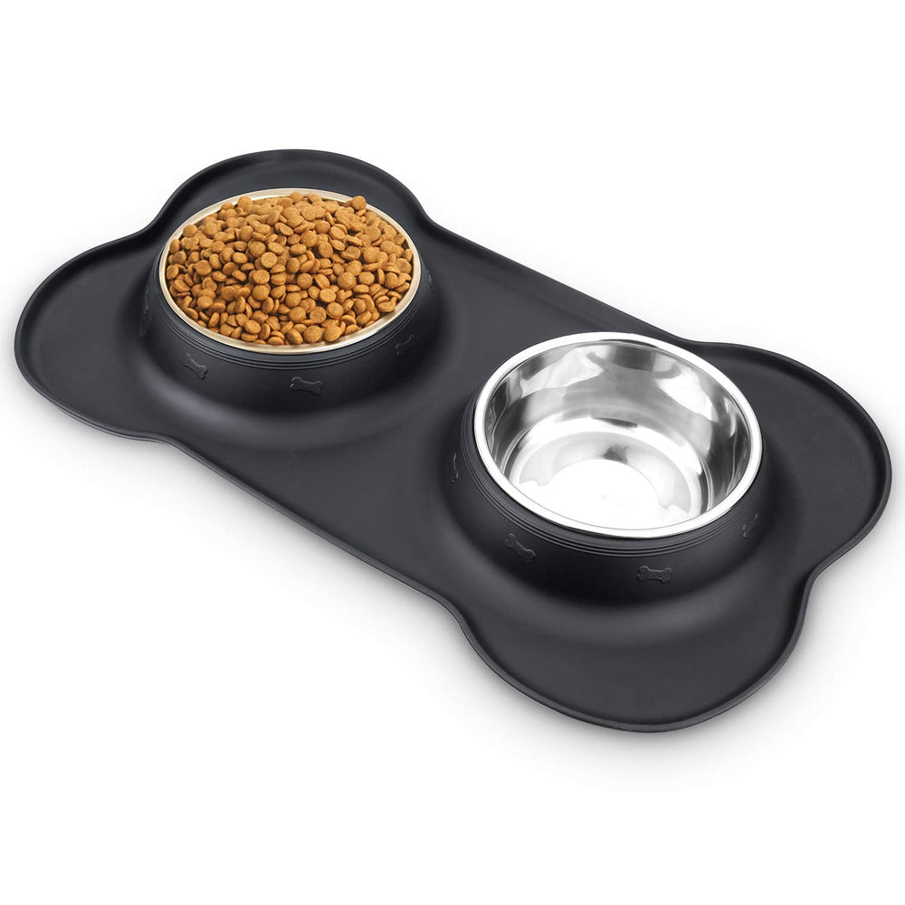 AsFrost no spill dog bowls with silicone mat for clean meals