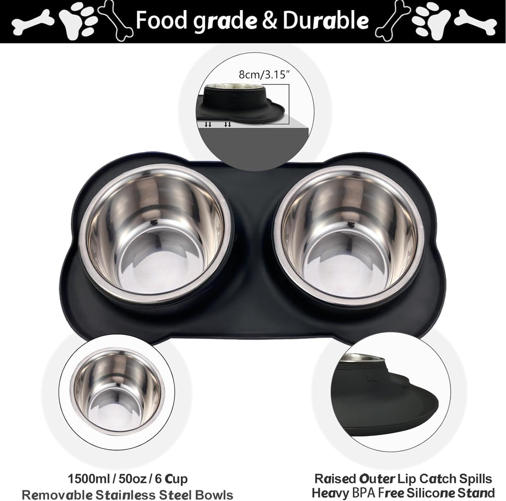 AsFrost dual stainless bowls for small dogs and cats