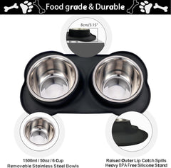 AsFrost dual stainless bowls for small dogs and cats
