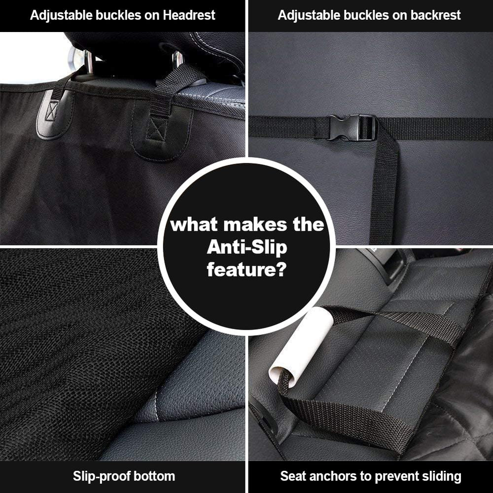 AsFrost dog seat cover with headrest anchors provides secure fit