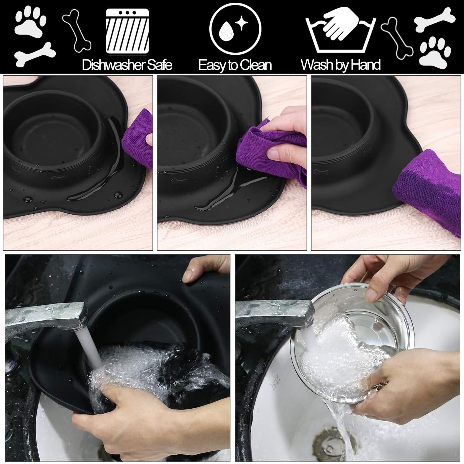 AsFrost no-slip silicone mat keeps bowls steady during meals