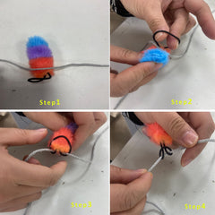 AsFrost plush toys pack provides enticing chase targets for cats during rope play.