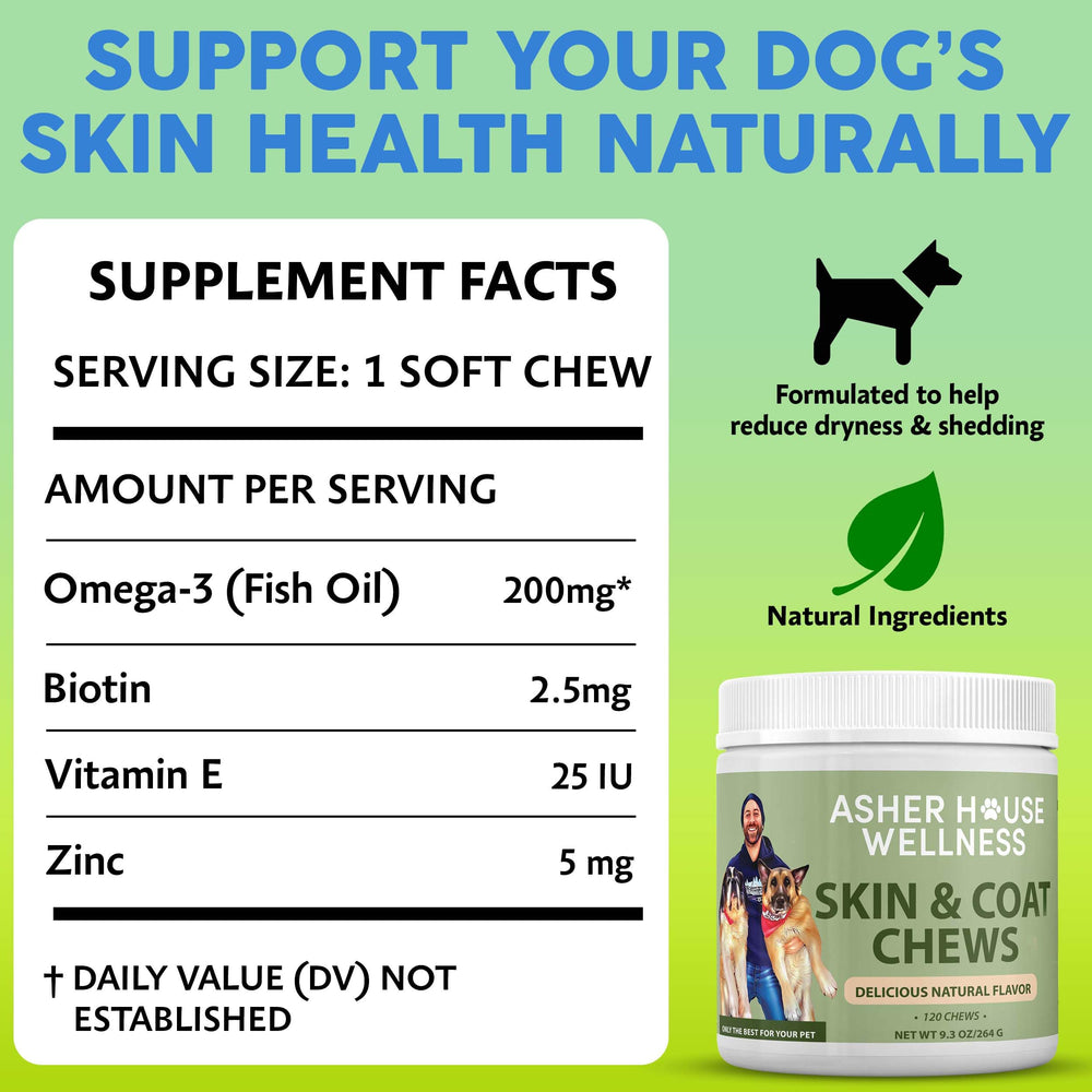 Glossy coat close-up with Asher House Wellness chews