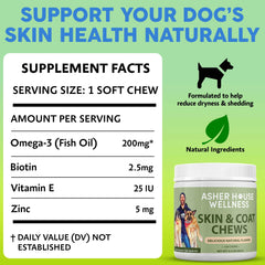 Glossy coat close-up with Asher House Wellness chews