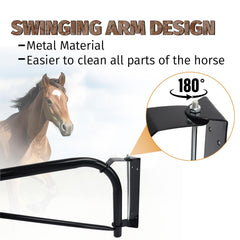 AshKiz 180-degree swing arm demonstrates full access to every horse area.