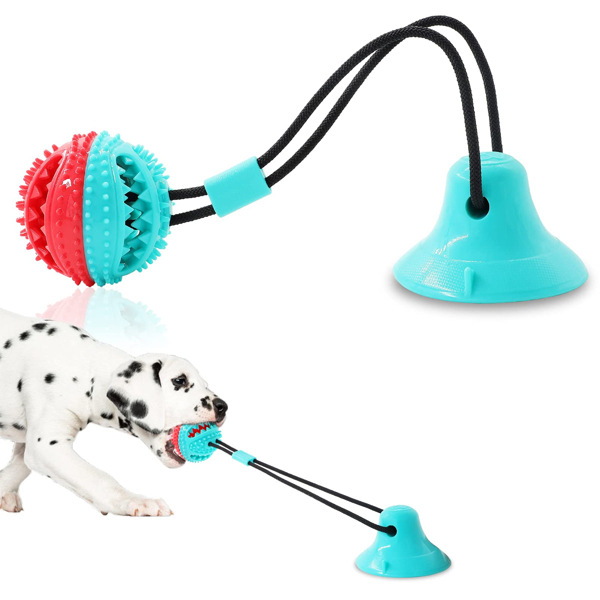Askhald blue treat-dispensing ball dog toy for interactive play and rewards