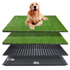 ASKIZ dog grass pad tray in 40x27 inches for spacious indoor potty.